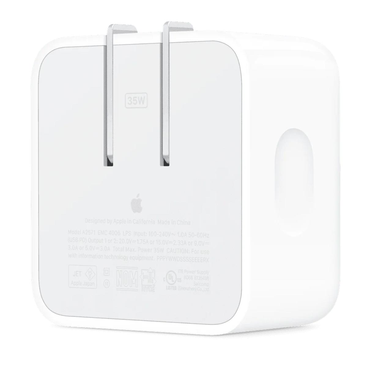 Adaptador de corriente de 35 W con dos puertos USB-C